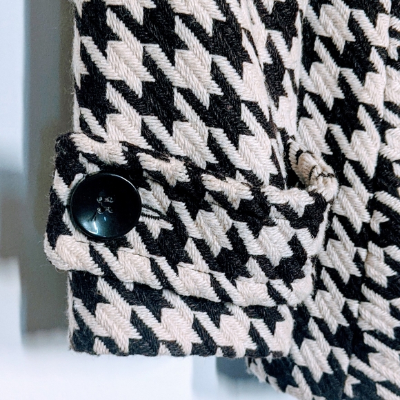 Anne Klein Houndstooth Brown and Cream Jacket Sz M - Picture 3 of 8